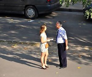 Olivya tastes cum of older man she meets in street after..