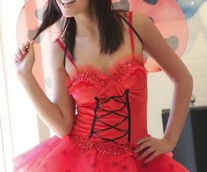 Adorable teen Destiny Moody shows her nice tits in tutu..