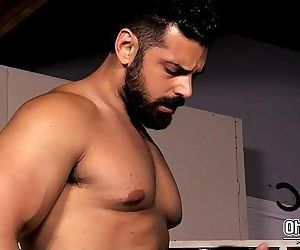 Bear with big dick barebacks with Roman in the ass so rough
