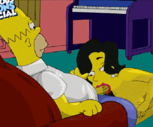 Homer getting a oral pleasure and spunking in her gullet