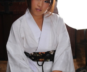 Virginal Japanese honey Nene Nagasawa posing in her lovely..