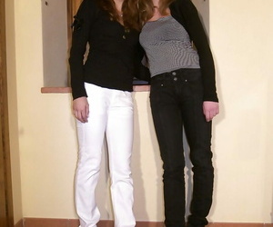 Impressive two pretty women Costanza and Giorgia enjoy to..