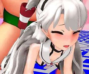 3D MMD Amatsukaze Takes a Hard Fat Fuck in Pink Cat + Tougens Love Song