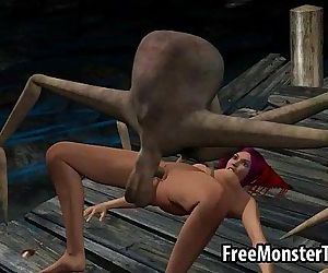 Foxy 3D babe getting fucked hard by an alien spiderhigh 1 - 3 min