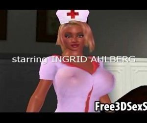 Sexy 3D cartoon nurse sucking cock and getting fucked - 5 min