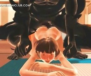 anime Karate meisje Neuken Monsters Giant penis 5 min