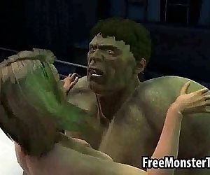 Foxy 3D blonde babe gets fucked hard by The Hulk3-high 1 - 3 min