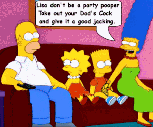 Family jerk off session with the Simpson