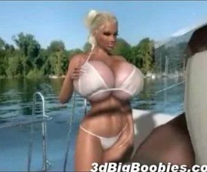3d Loira com enorme boobs! 3 min