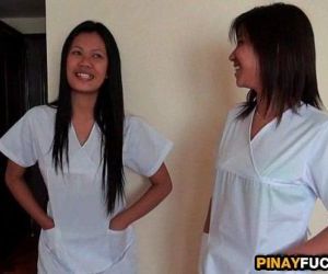 Asian Nurses Share A White Dick -..