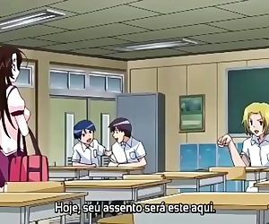 hentai Mädchen verwendet ein Dildo in Klasse