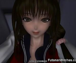 3d युवा Futanari Fucks schoolgirl!