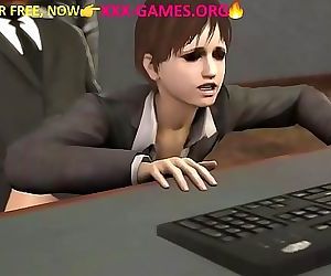 босс ебать в работа в 3d Порно game..