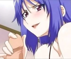 Hentai สีน้ำเงิน ผม ผู้หญิง ใน Anal sex..