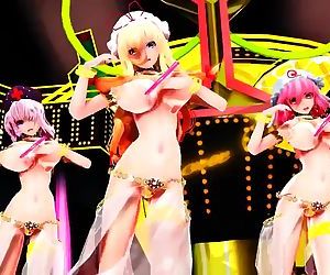 3D MMD Yukari, Eirin & Yuyuko in Girls
