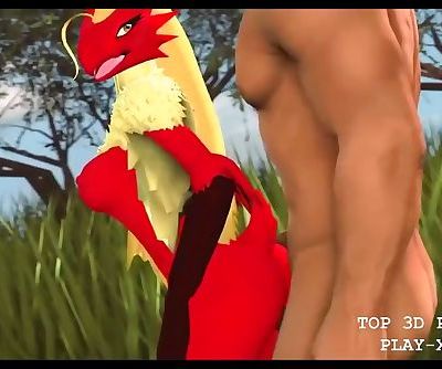 3D Hentai Blaziken learned titfuck video game sex