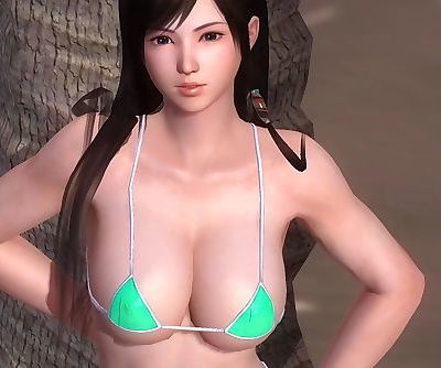 Dead or Alive 5 1.09BH - Kokoro Relax by a Tree on a Beach w/ Sexy Outfits