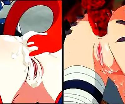 Ryuko from Kill la Kill and Sakura from Naruto Hentai crossover