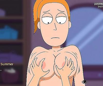 Hot stepsister Summer is sucking Mortys big cock through a glory hole portal l My sexiest gameplay moments l Rick and..