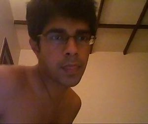 Indian college boy shows off hard cock and cums