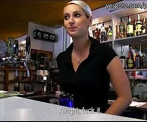 Super Hot Bartender Fucked for CASH! -..