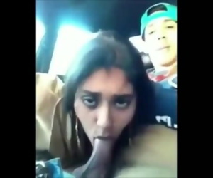 Hot Indian blowjob in car