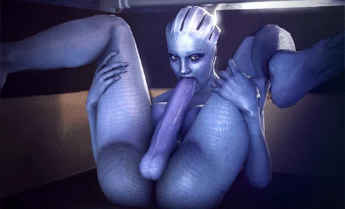 3d alien animated asari ass autofellatio balls big_breasts breasts dickgirl erection fellatio fugtrup futanari..