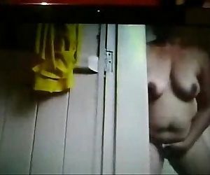Hidden cam catches my horny mom fingering in shower - 2 min