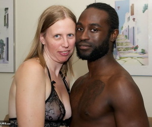 White amateur deepthroats her black lovers cock in..