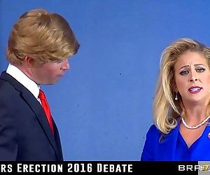 Donald Drumpf fucks Hillary Clayton during a debate - 6 min