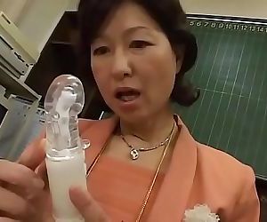 Japanese milf teacher masturbating in the office 7 min
