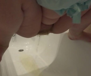 Urine in the bathroom mature bbw with hairy pussy