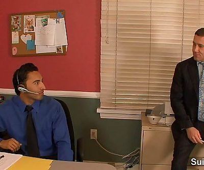 Amazing gay fucking butts in the officeHD
