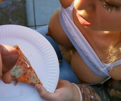 Wild Food Porn Fantasy. Eating my Pizza with Cum Topping. WetKelly