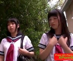 Petite Japanese schoolgirls love threeway - 8 min