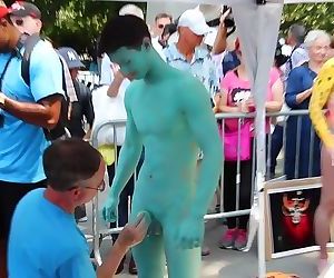 Coreano Americana Ásia corte galo nu Nude corpo pintura nyc 2017