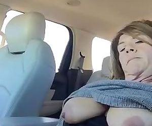 Mature Hotwife Orgasm in Her Minivan