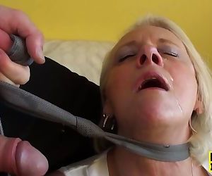 Bigtitted british gran gets rough domination