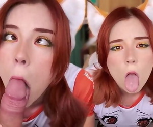 Ahegao Face Babe Deep Sucking Big Dick and Doggy Fuck -..