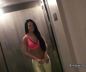 Slim brunette teen banged pov in hotel room - 8 min HD