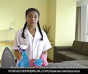 OPERACION LIMPIEZALatina Colombian maid pussy licking boss in lesbian fuck 10 min HD+