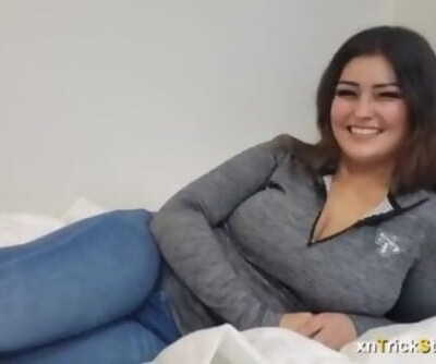 Rubdown and sex for plump shy young woman