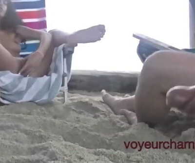 Exhibicionista GF desnudo Playa voyeurs