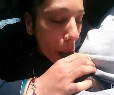 Missy Cummings forced to give a sloppy jism in mouth blowjob to her moms boyfriend in a car 8 min 720p